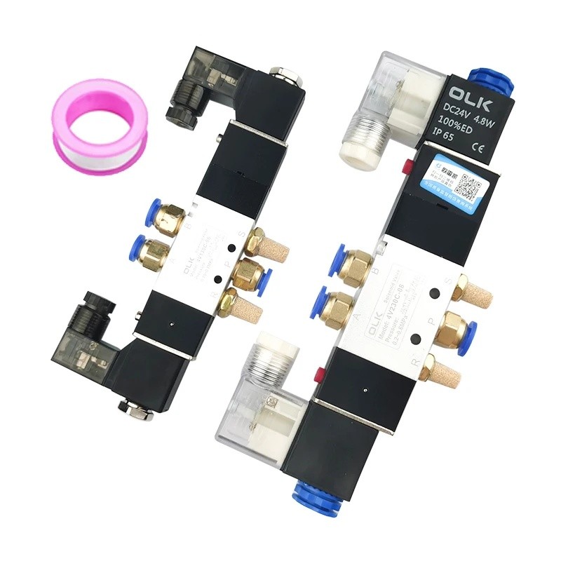4V130C-06 4V230C-08 4V330C-10 4V430C-15 Chất Lượng Cao 3 Vị Trí 5 Cổng Van Điện Từ Không Khí Van Điề