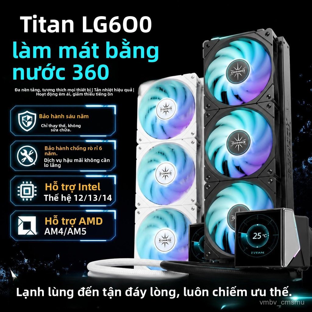 Tản nhiệt nước AIO 360 TCOMAS Titanium LG600 có màn hình tản nhiệt nước CPU máy tính để bàn bán chạy