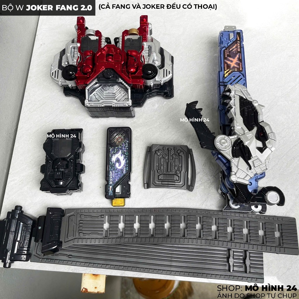 BỘ Thắt lưng Kamen Rider W JOKER FANG 2.0 có thoại có đèn tự mở được hàm double kamen rider khủng lo