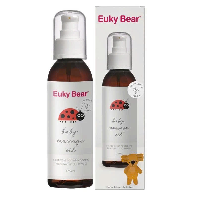 Dầu Massage cho bé Euky Bear Baby Massage Oil 125ml