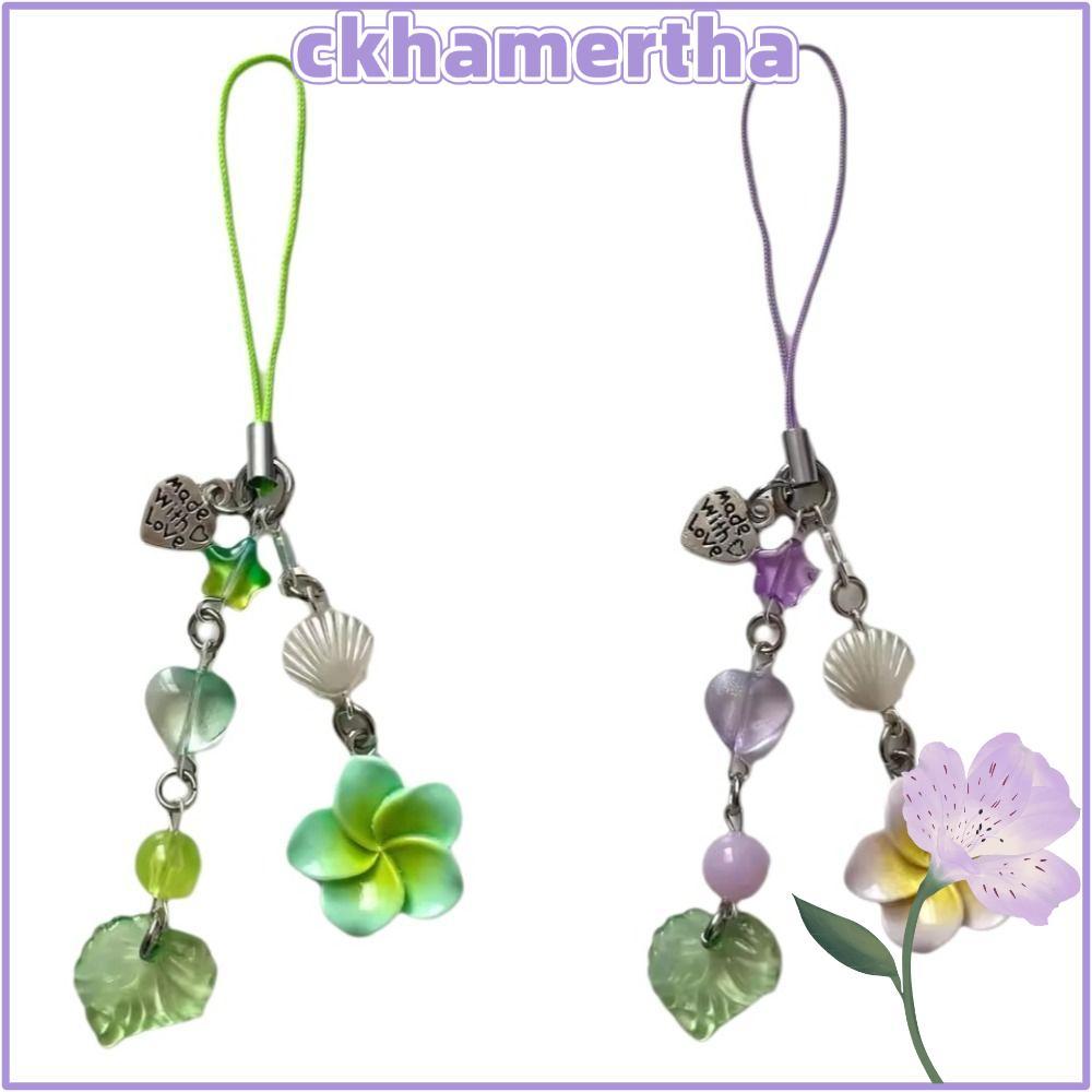 CKHAMPH Hoa Điện Thoại Quyến Rũ, Plumeria Vỏ Hoa Quyến Rũ Mặt Dây Chuyền Hoa, Bền Bóng Vòng Dây Đeo 