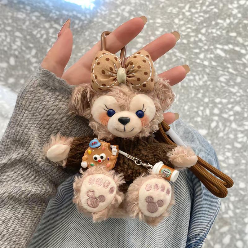 New Shirley Rose plush toy bag pendant, stuffed doll keychain, Duffy Bear, little bear doll decorati