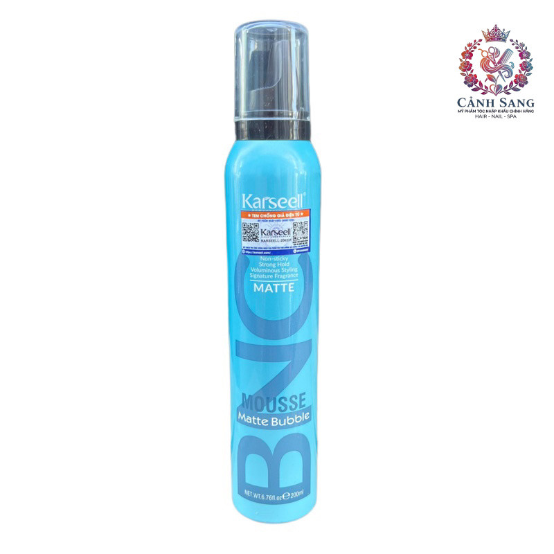 MOUSSE BỌT TẠO KIỂU TÓC KARSEELL BNC MATTE BUBBLE XANH 200ML .CS