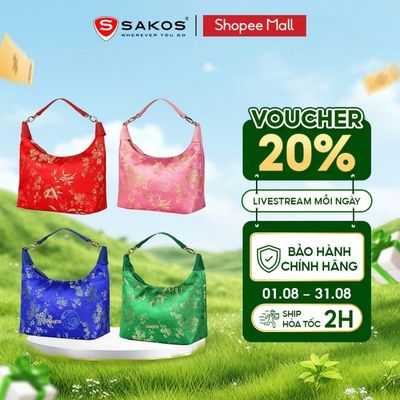 Túi Xách Gấm Cao Cấp SAKOS VESNA Họa Tiết Thêu Hoa Văn Tết Sang Trọng Tinh Tế
