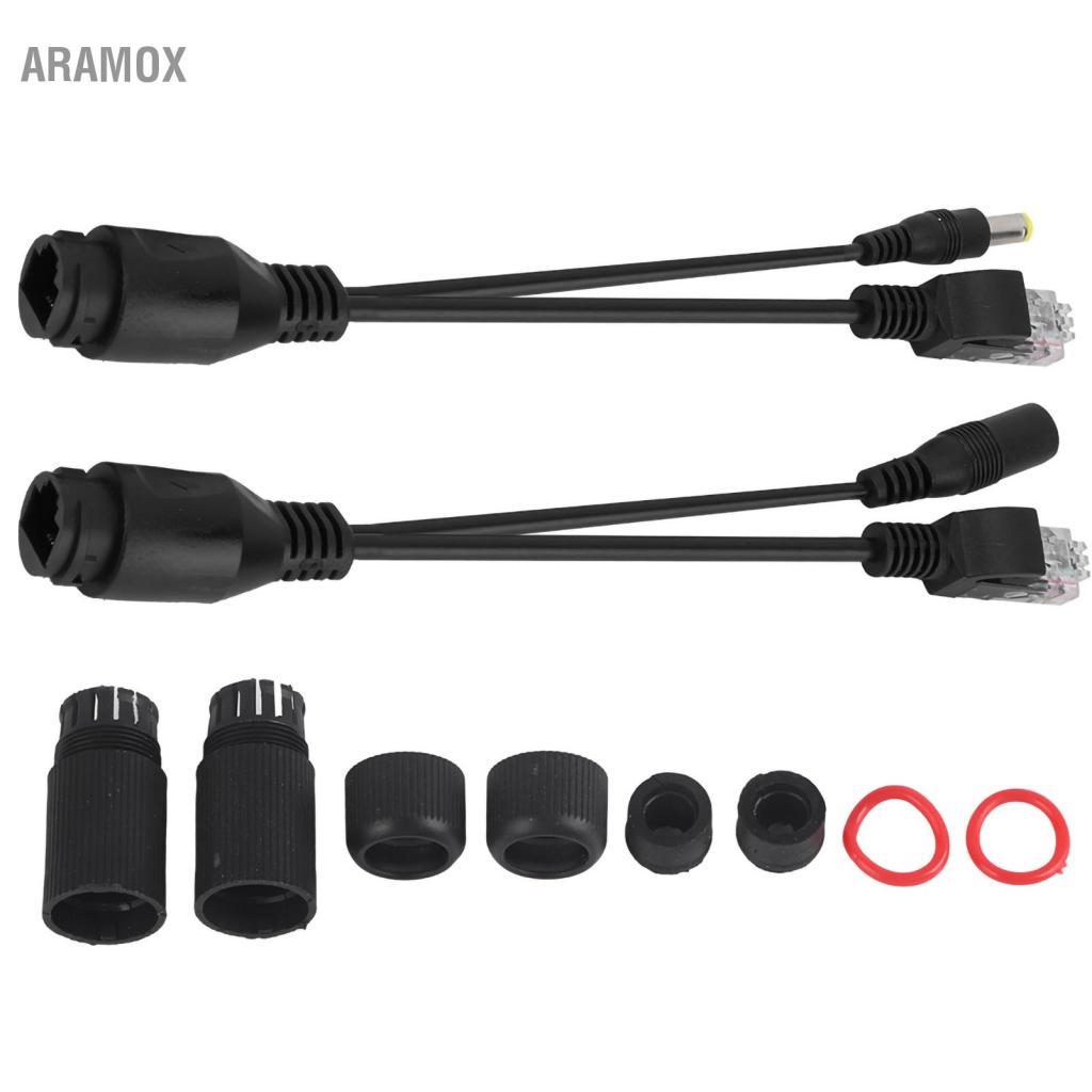 Aramox Passive POE Splitter ABS Nhựa Injector Power cho WLAN Switch (Đen)