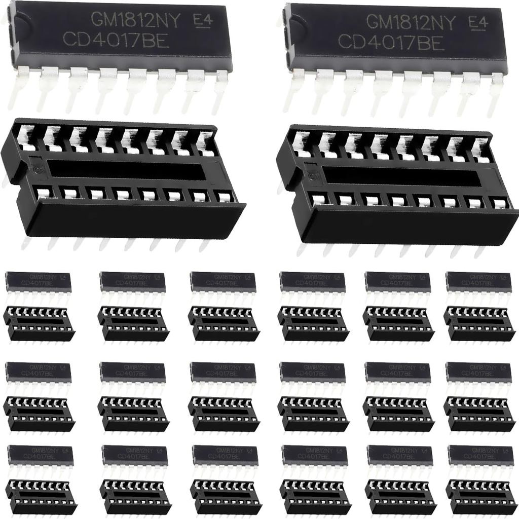 20 chiếc CD4017BE CD4017 CMOS Decade Counter với 20 đầu ra được giải mã Bộ chuyển đổi ổ cắm Chip, ch