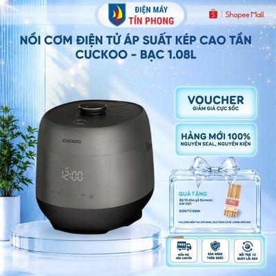 Nồi Cơm Điện Tử Áp Suất Kép Cao Tần Cuckoo CRP-PHTR0610FSM / Bạc / 1.08L | Bảo hành chính hãng