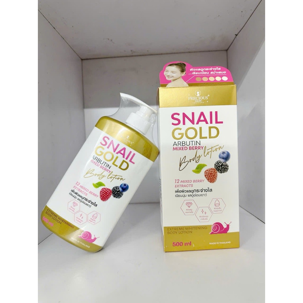 Sữa dưỡng thể body Snail Gold Arbutin Mix Berry Body Lotion Precious Skin 500ml
