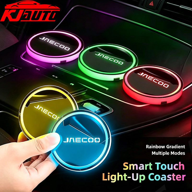 Jaecoo Mới 7 Màu LED Xe Cốc Giá Đỡ Ánh Sáng Dạ Quang Coaster Cốc Nước Miếng Lót Sạc USB Cho Jaecoo 5