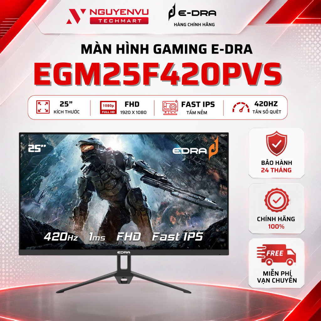 Màn Hình Gaming EDRA EGM25F320PVS 320Hz | EGM25F420PVS 420Hz (FHD/Fast IPS/1ms) - Bảo Hành 2 Năm