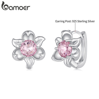 Bamoer Bạc 925 Vòng Bông Tai Hoa Trang Sức Quà Tặng Cho Nữ