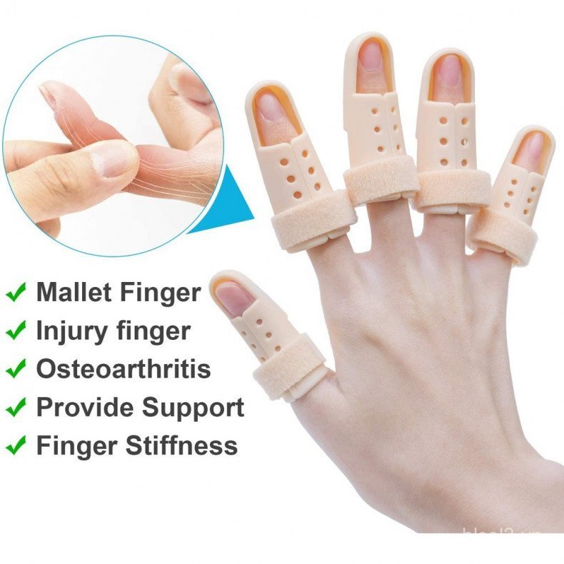 Nẹp ngón tay Nẹp MIỄN PHÍ FINGER SOCKS Pinky Slim Finger Nhựa Hỗ trợ viêm khớp Bóng rổ Immobilizer 5