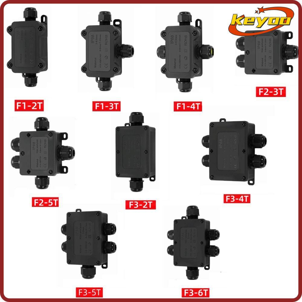 [KEYOO] Đầu nối thân cây, Hộp nối chống nước ngoài trời bằng nhựa PC 2-6 chiều, Dây đầu cuối chống t
