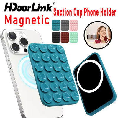 HdoorLink Từ Hút Giá Đỡ Điện Thoại Silicon Mag-safe Hút Cốc Điện Thoại Cho IOS Điện Thoại 17 16 15