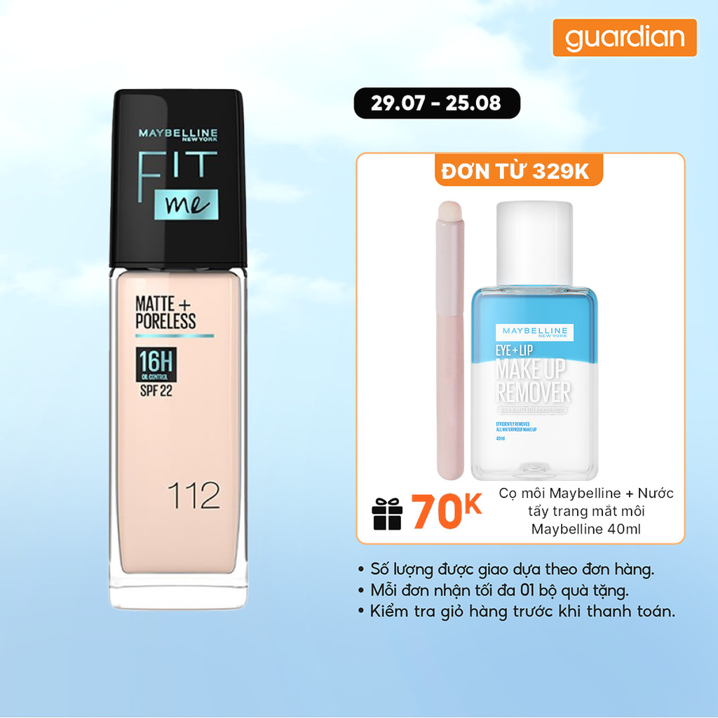 Kem Nền Mịn Nhẹ Kiềm Dầu Maybelline Fit Me Spf22 #112 Natural Ivory 30ml