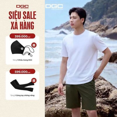 Áo thun ngắn tay DGC với kiểu dáng cơ bản, cổ tròn vừa vai, dáng suông -SATBF64M