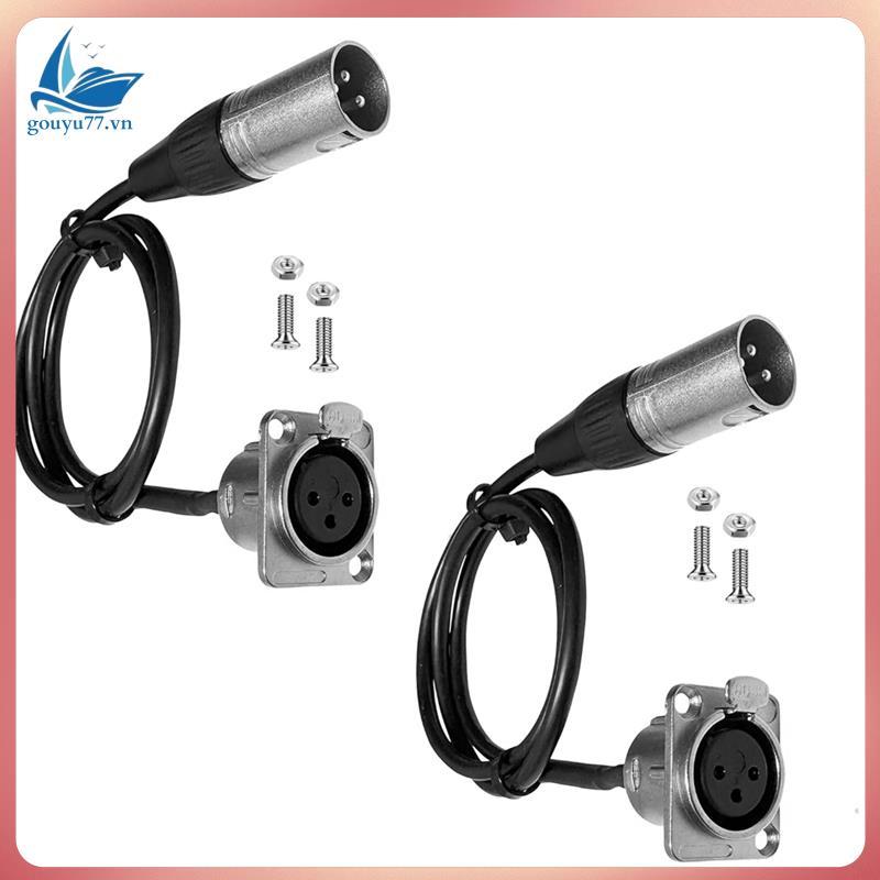 [gouyu77.vn] Cáp xuyên thấu XLR không hàn (2 chiếc), cho hộp sân khấu, bảng vá, hộp sàn-để cài đặt â