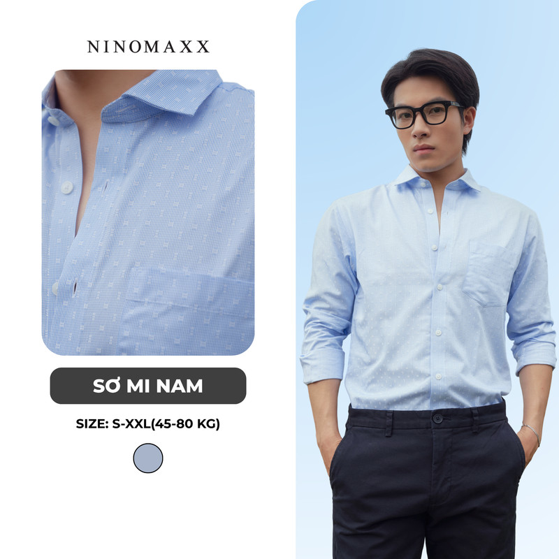 Áo Sơ Mi Nam Tay Dài Họa Tiết Sọc Chất Bamboo Thời Trang Công Sở NINOMAXX 2208047
