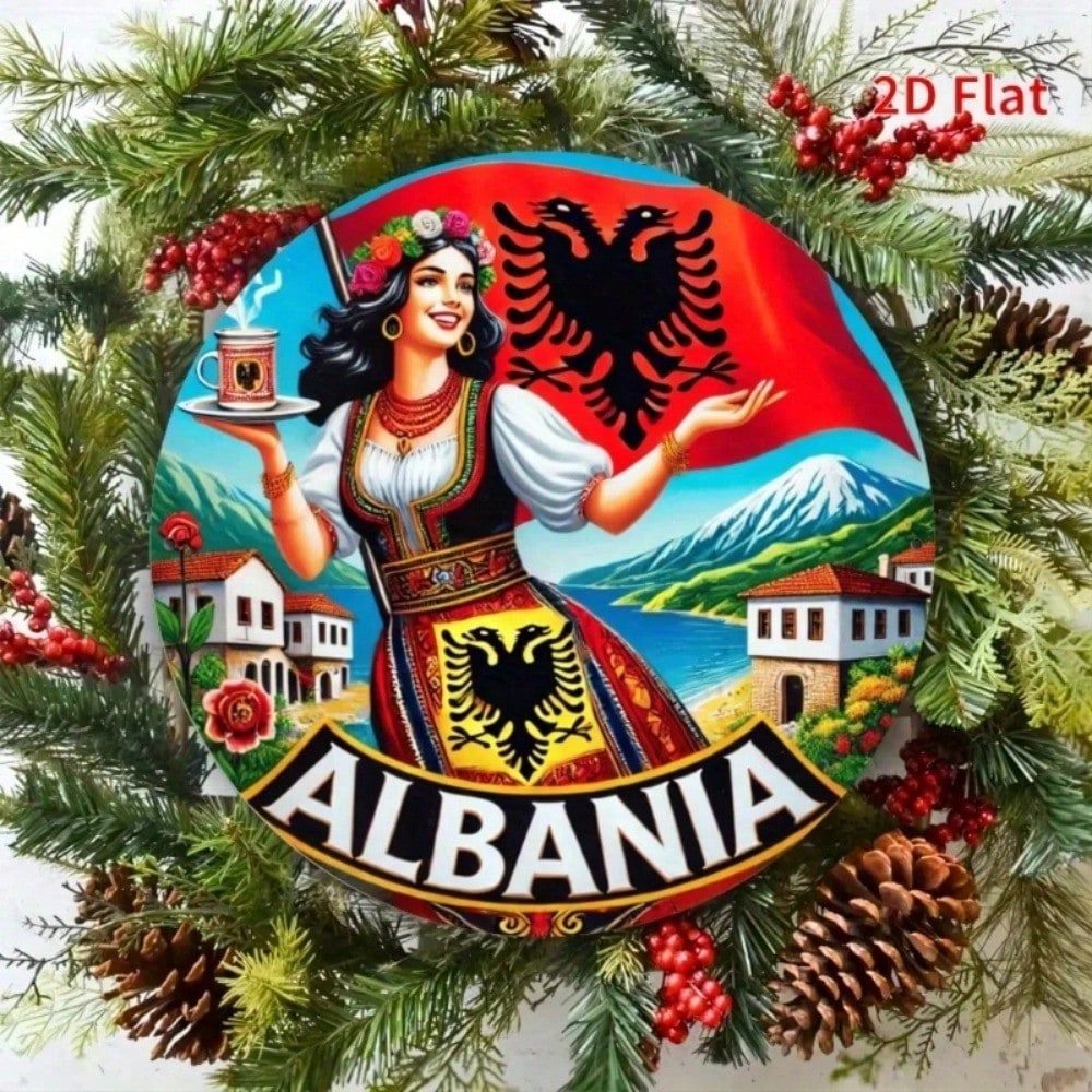 HELLOYOUNG Truyền Thống Albania Nghệ Thuật Dân Gian Trang Trí Tường Kim Loại
