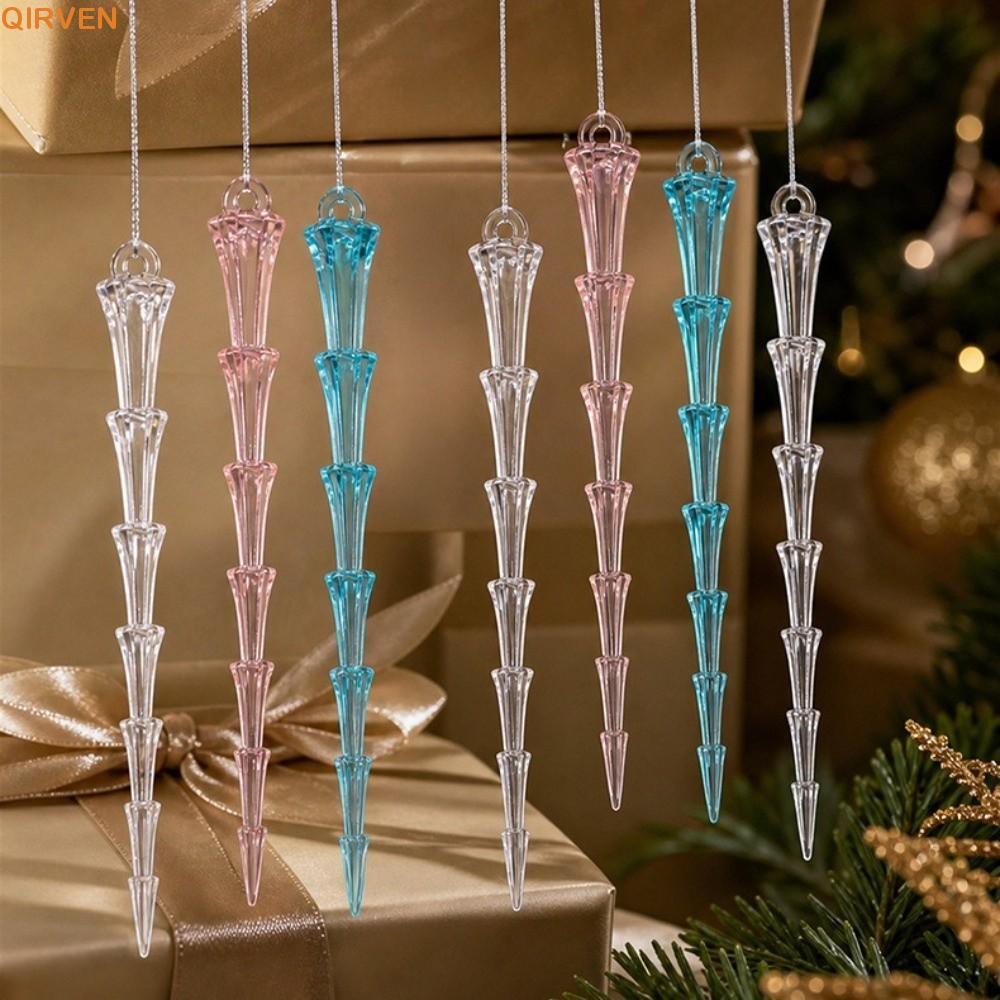 QIRVEN 12 Chiếc Acrylic Icicle Đồ Trang Trí Giáng Sinh, Đồ Trang Trí Icicle Cây Giáng Sinh Thực Tế T