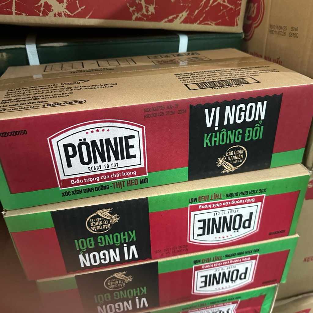 1 Thùng 1,9kg Xúc Xích Dinh Dưỡng Ăn Liền PONNIE Thơm Ngon, Xúc Xích PONNIE Thơm Ngon Đậm Đà