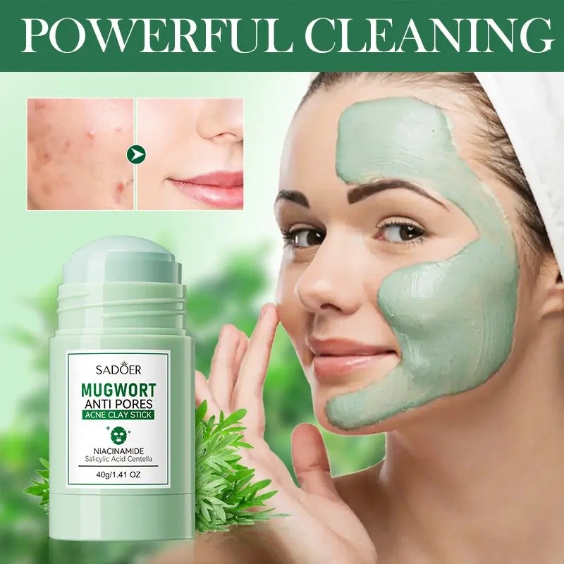 SADOER Mugwort Mask Cleans Pores Soft Skin Gentle Mask for Students Daily Use