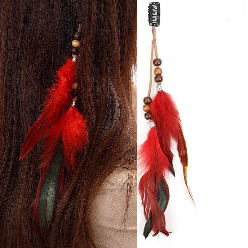 Nổi Tiếng Phong Cách Dân Tộc Du Lịch Điểm Tham Quan Kỳ Nghỉ Mũ Ấn Độ Lông Vũ Phụ Kiện Tóc BB Kẹp Lôn