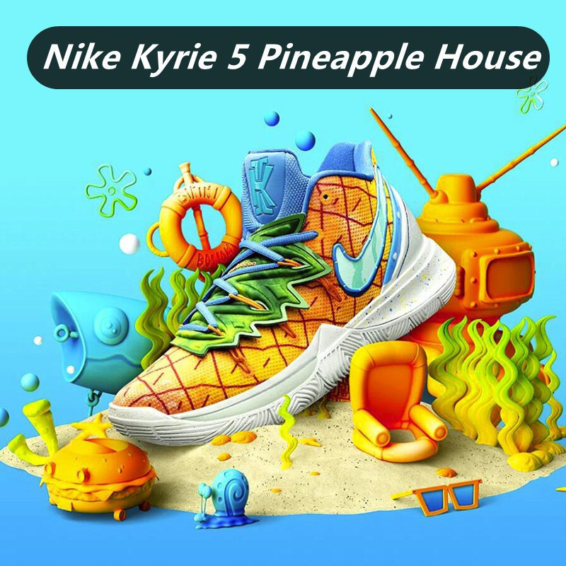 Rey Kyrie 5 Dứa Họa Tiết Nam Nữ Giày Bóng Rổ 30 Màu SpongeBob SquarePants FF