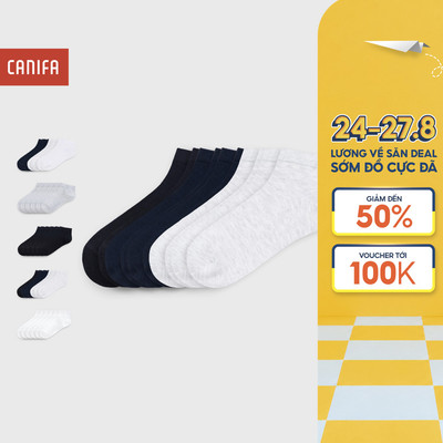 Pack 5 đôi tất nam CANIFA cổ thấp chất liệu mềm mại, co giãn tốt thoải mái vận động 8AX26A001