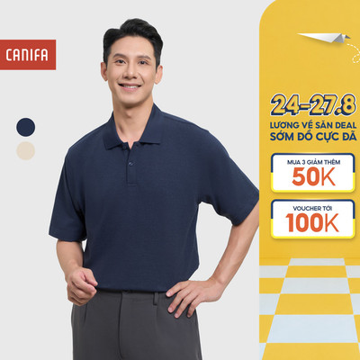 Áo polo nam CANIFA ngắn tay cổ bẻ dáng basic 8TP26C002