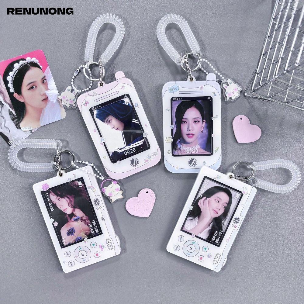 Giá đỡ Photocard RENUNONG Kpop, Móc khóa Acrylic Idol Photo Card Tay áo, Thẻ xe buýt ID phong cách Y