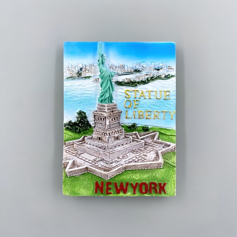 Hoa Kỳ New York Hudson Hekou Du Lịch Kỷ Niệm Ba Chiều Vẽ Tay Tượng Nữ Thần Tự Do Trang Trí Nam Châm 