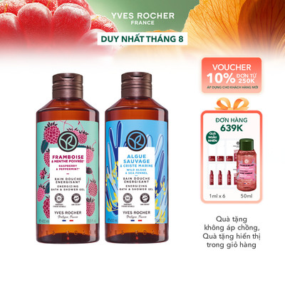 Combo 2 sữa tắm hương mâm xôi đỏ và hương biển Yves Rocher 400mlx2