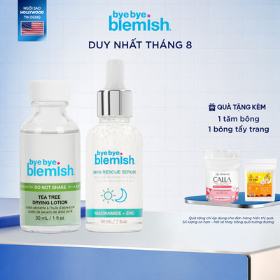  Chấm Mụn Tràm Trà và Serum 9,9% Niacinamide Bye Bye Blemish 30ml giúp giảm mụn, mờ vết thâm cho da dầu