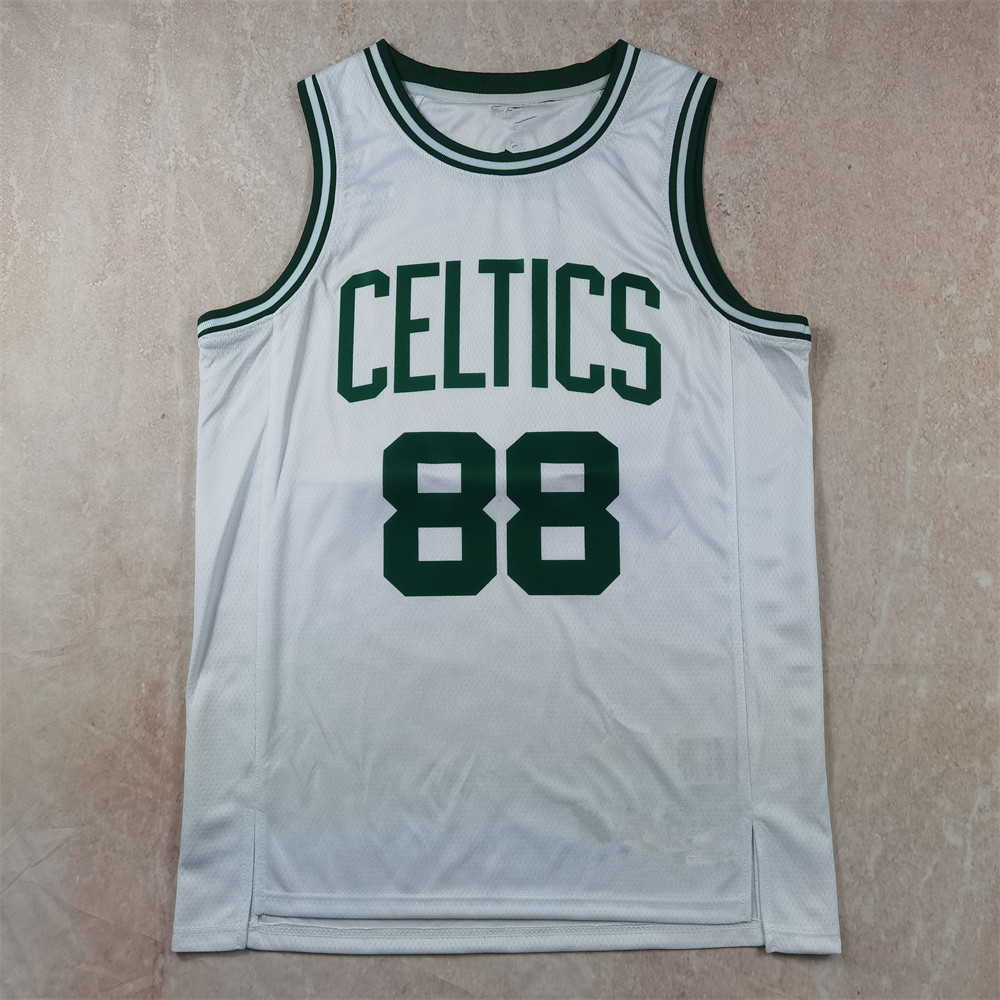 Áo Celtic #Lotte Áo bóng rổ trắng ép nóng Lotte Boston Celtic Jersey