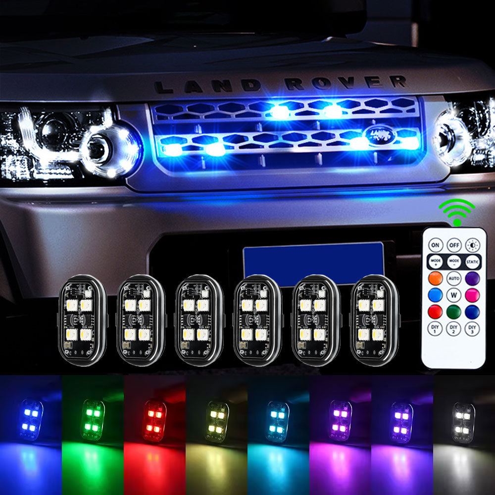 Đèn LED RGB Xe Nhấp Nháy Đèn LED Xe Máy Vị Trí Đèn Không Dây Máy Bay Máy Bay Trực Thăng Đèn Cảnh Báo