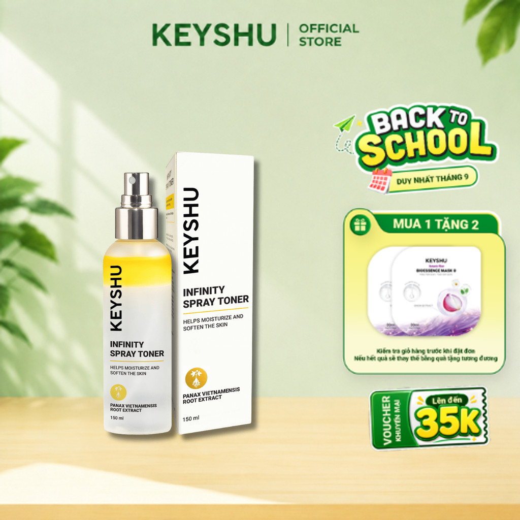 [KOL x KEYSHU] Nước Cân Bằng Da KEYSHU Infinity Spray Toner Hỗ Trợ Dưỡng Ẩm Và Ngừa Lão Hóa 150ml