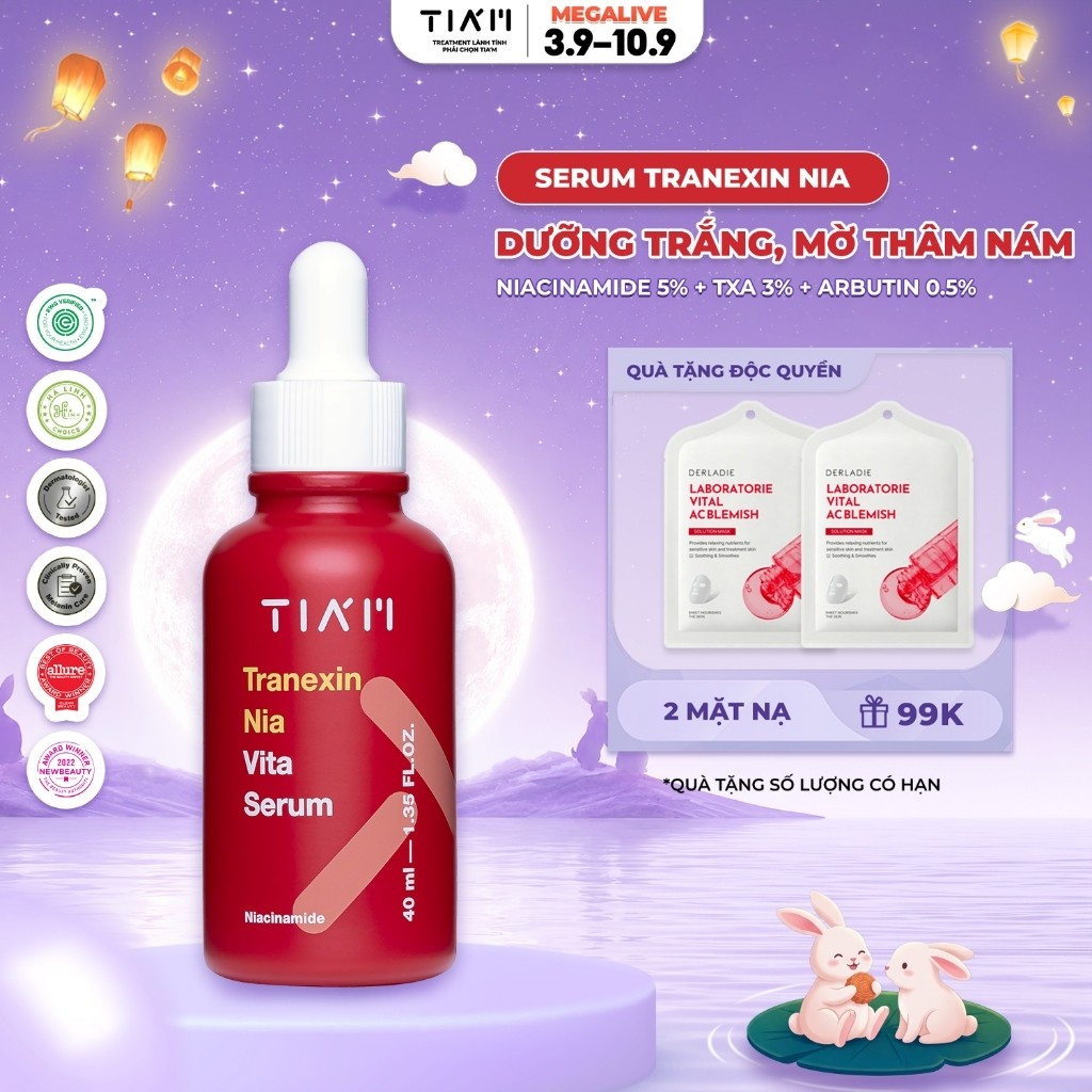 COD Serum Dưỡng Trắng Mờ Thâm Nám Tia’m Tranexin Nia Vita Serum 40ml