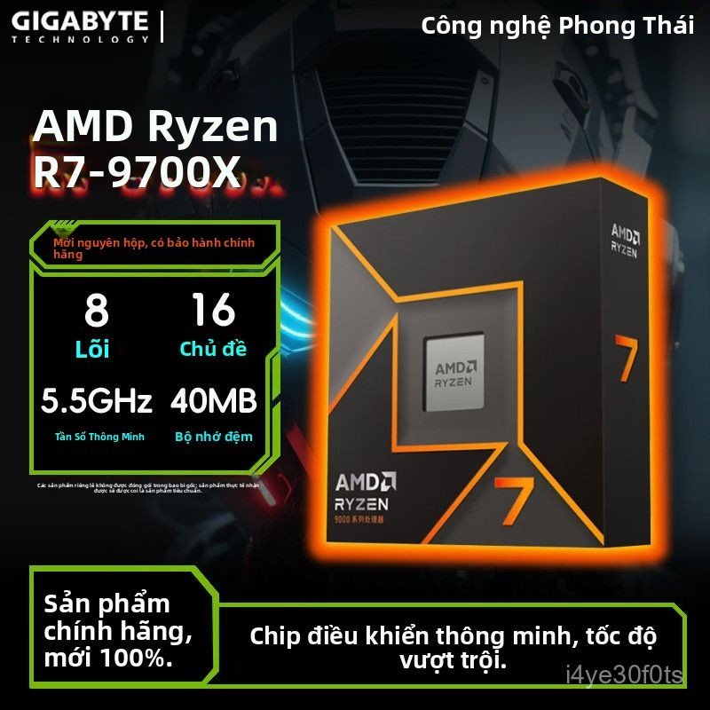 CPU AMD Ryzen R7 9700X hộp mới, tích hợp đồ họa, đa luồng mạnh, dùng cho PC desktop, chưa mở seal