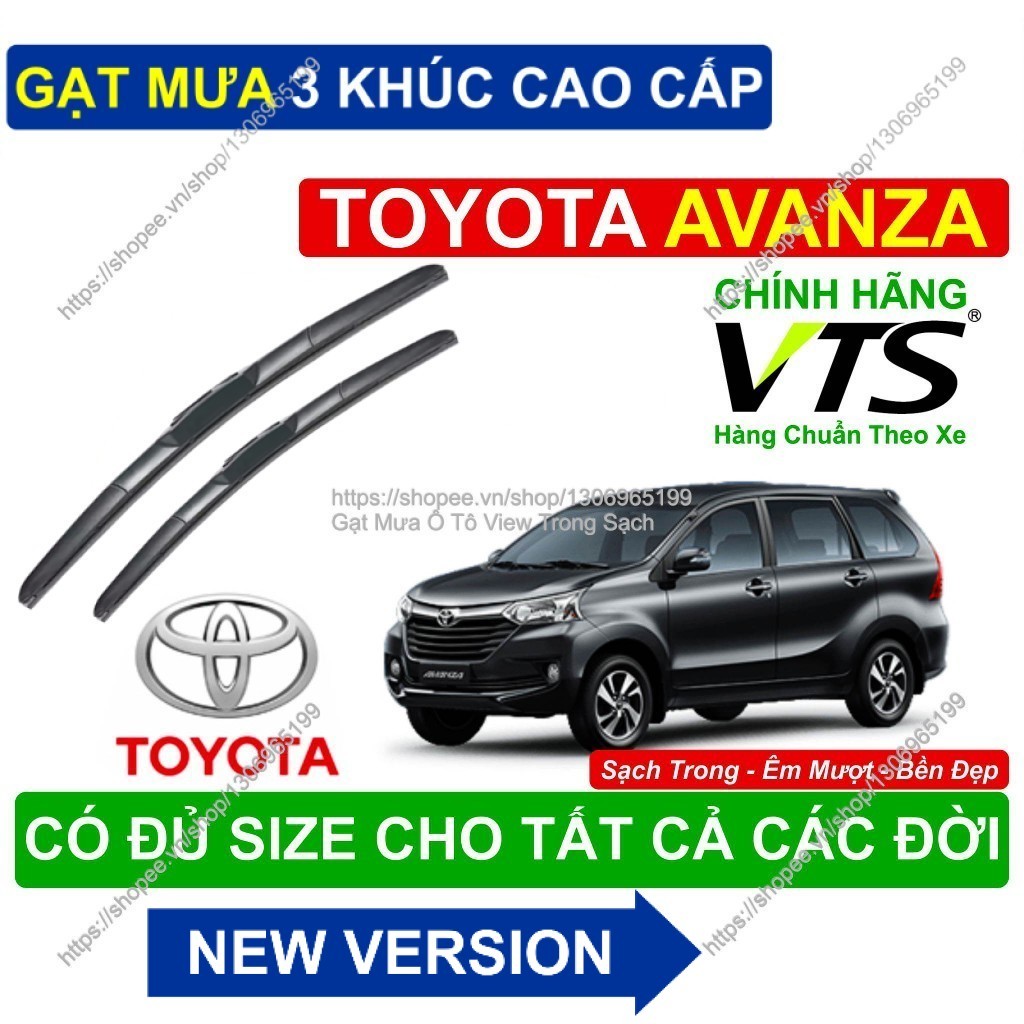 Gạt Mưa 3 Khúc Cao Cấp- Gạt Mưa Kính Lái Toyota Avanza- Cặp Gạt Mưa Kính Lái Toyota Avanza-  Toyota 