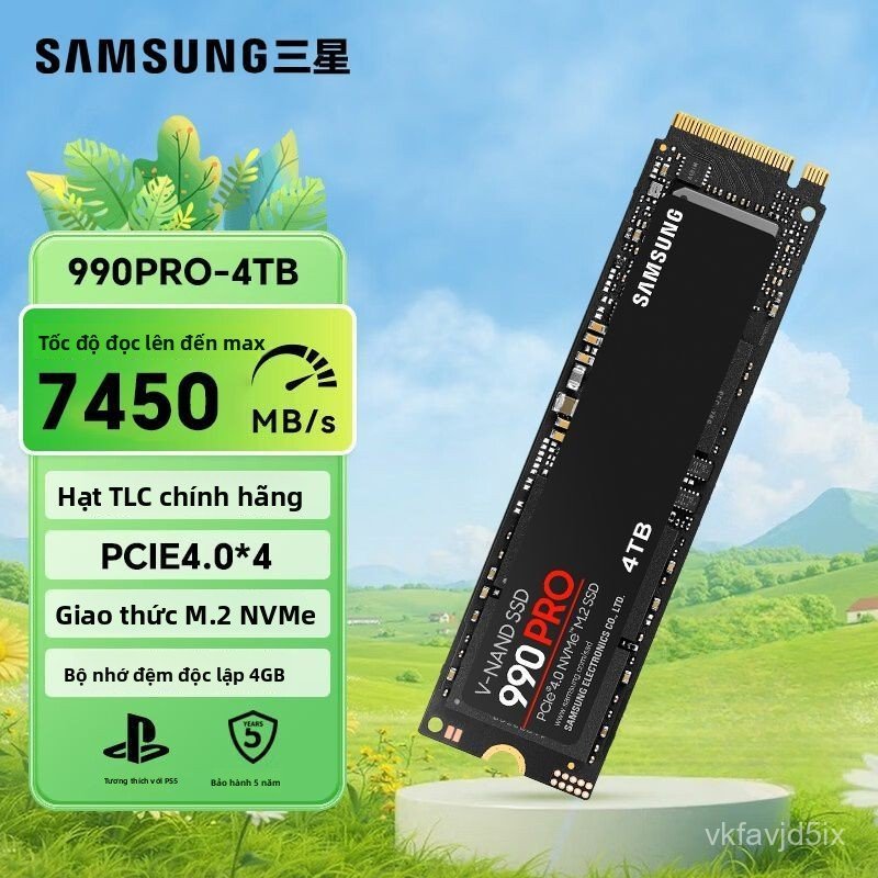 SSD 990pro 4TB máy bàn NVMe 2T laptop 1T MLC PS5, hàng mới
