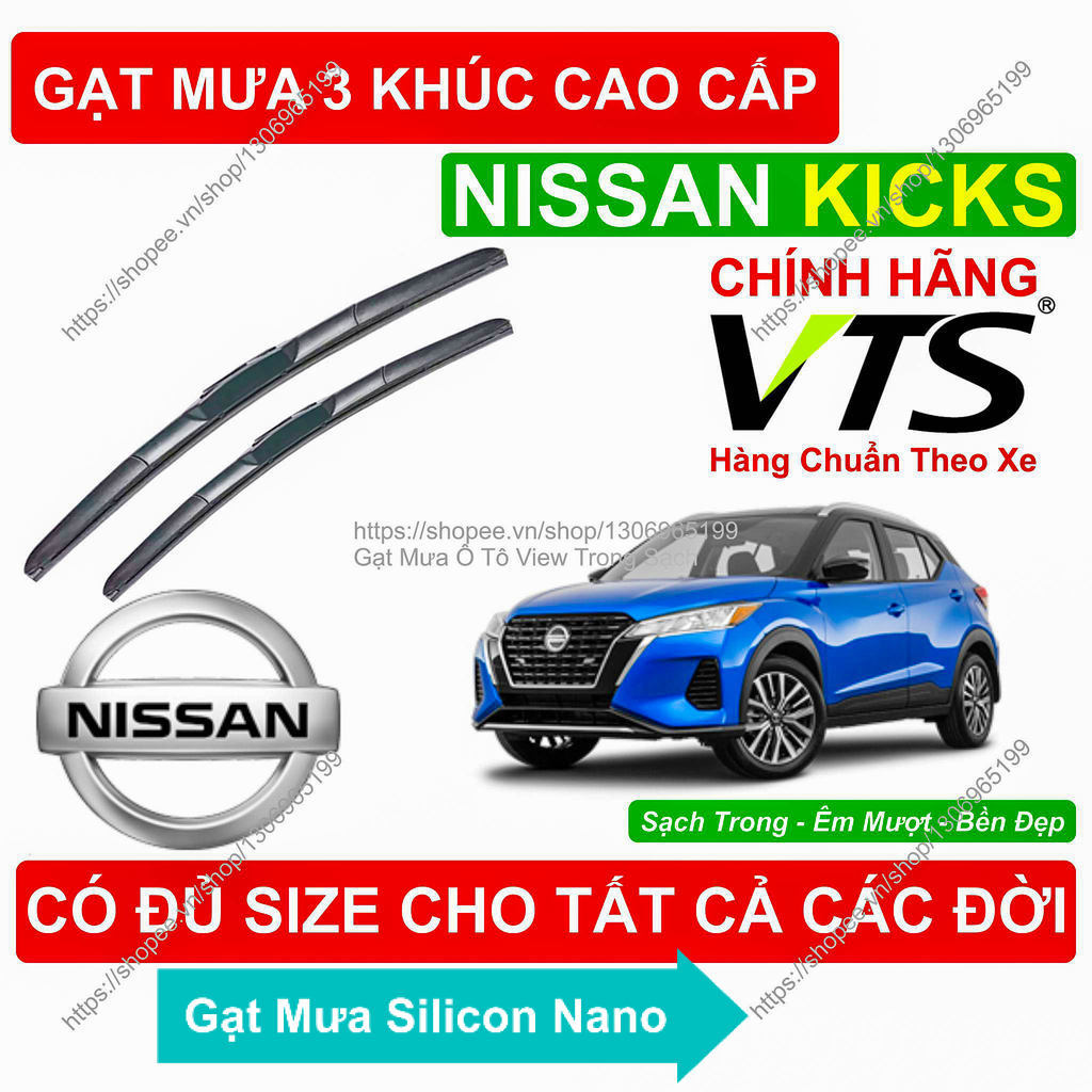 Gạt Mưa 3 Khúc Kính Lái Nissan Kicks/ Cặp Gạt Mưa  Kính Lái Cho Các Dòng  Nissan Kicks