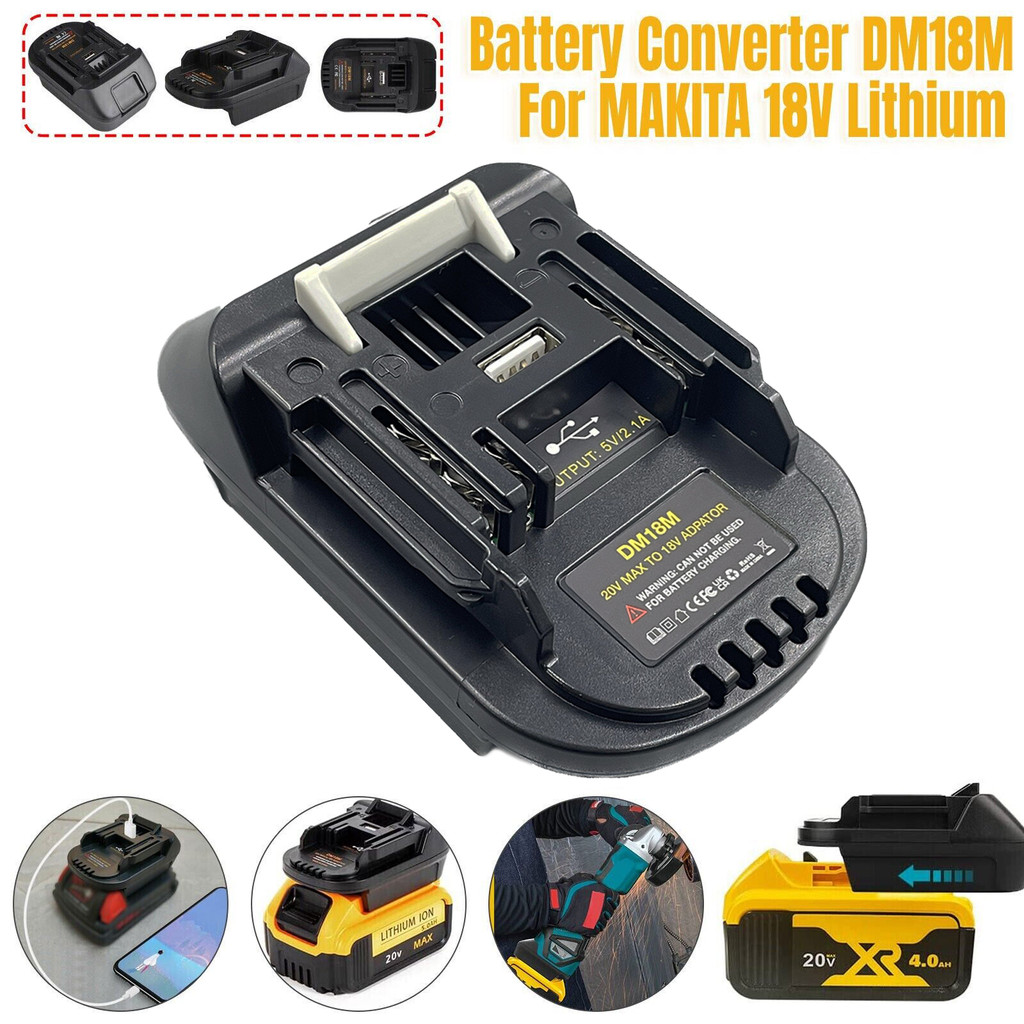 Bộ Chuyển Đổi Pin DM18M Cho Makita 18V Dụng Cụ Chuyển Đổi Cho Dewalt 20V Pin & Milwaukee M18 18V Pin