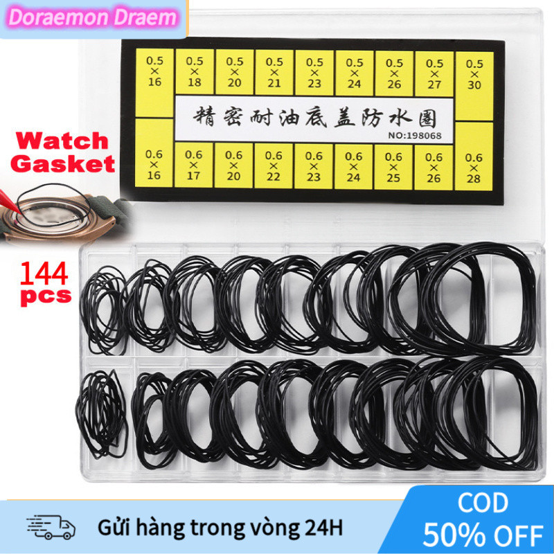 [COD] Vòng Đệm Cao Su Đồng Hồ Chống Thấm Nước 144 Cái