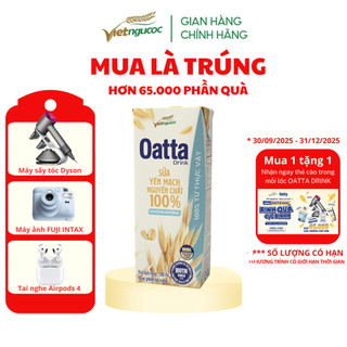   Tặng Thẻ Cào  Lốc 3 Hộp Sữa Yến Mạch Nguyên Chất OATTA Drink Không Đường 180ml 