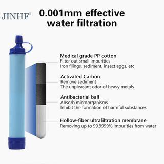 JINHF 396 Gallon Bộ lọc nước cá nhân ngoài trời Siêu nhẹ 0,01 Micron Hệ thống lọc 4 tầng Máy lọc nước di động Ống hút sinh tồn HOT
