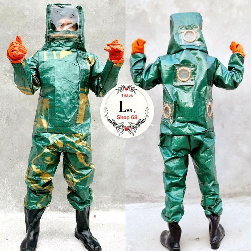 [Shop áo ong] Bộ đồ bảo hộ bắt ong rừng vải bạt cao cấp nhập khẩu