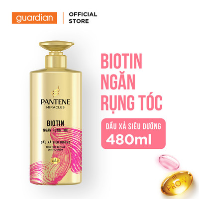 Dầu Xả Giúp Giảm Rụng Tóc Pantene 3 Minute Miracle Biotin Strength Intensive Serum Conditioner 480ml