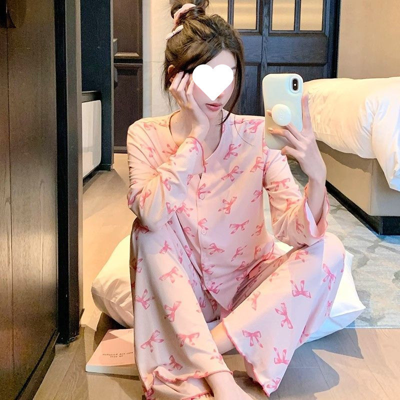 2025 Red Mesh Ice Silk Lady Pajama Mùa hè Dễ thương mát mẻ Breathable Trang chủ Quần áo Set