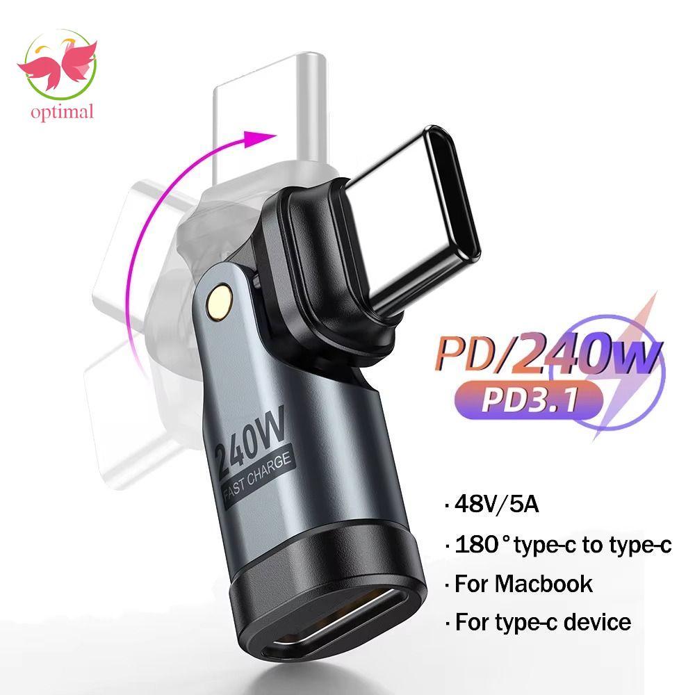 OPTIMAL LIMIT USB Type C Adapter, Truyền dữ liệu nhanh Bộ chuyển đổi sạc USBC 180 độ, Thiết bị giao 